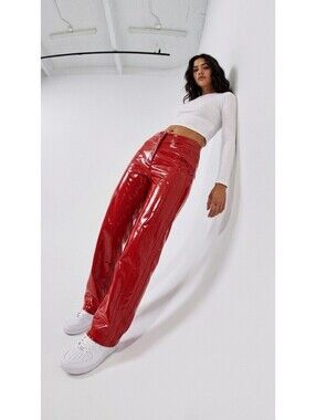 Adidas Ivy Park Red Vinyl Pants Size L